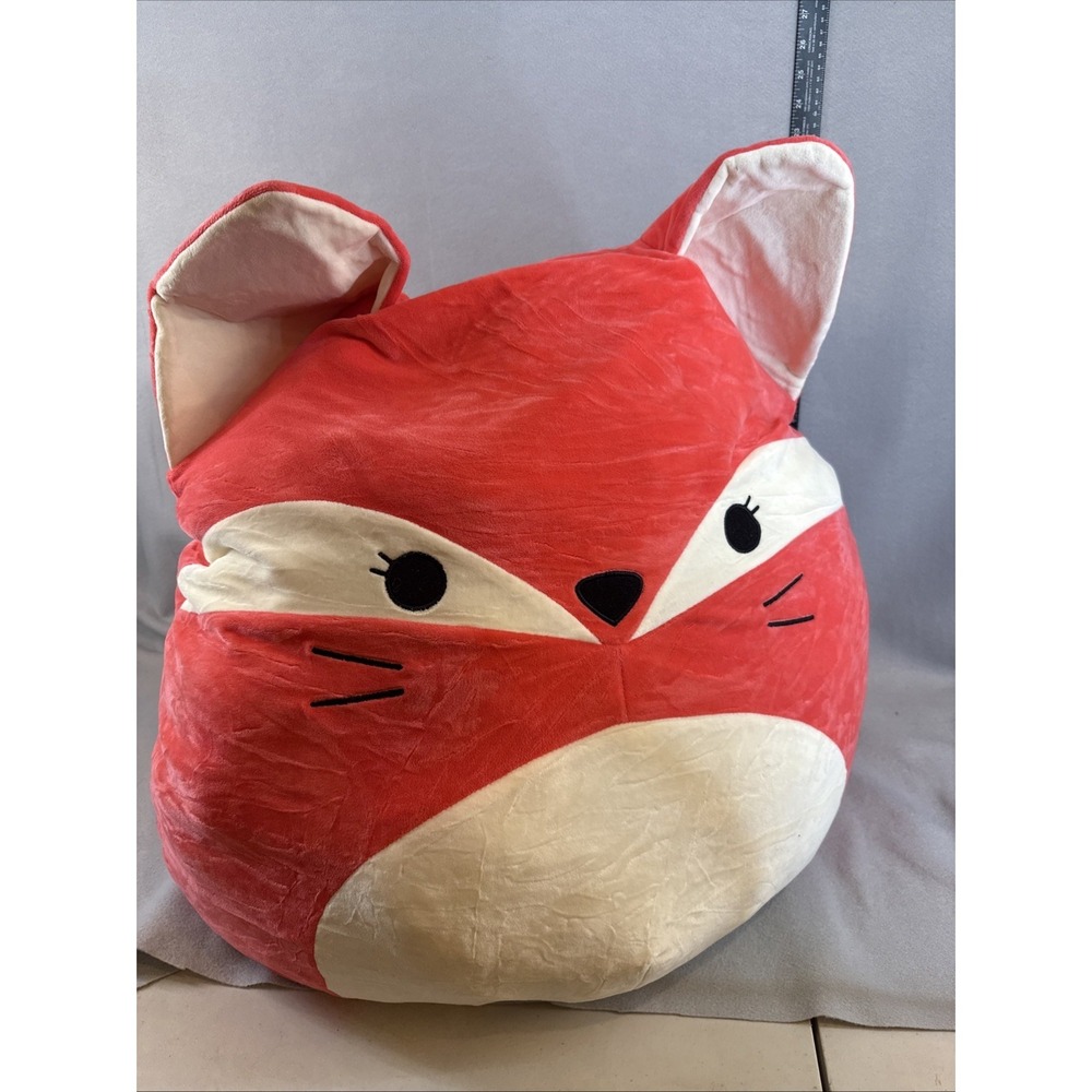 Squishmallows Large Plush Foxโ Orange White Washable 30in